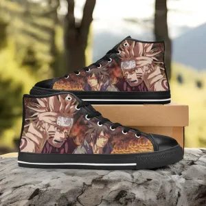 Boruto Naruto Uchiha Sasuke Shoes High Top Sneakers for Kids and Adults