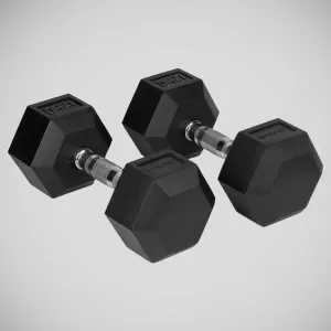Bytomic Rubber 12kg Hexagon Dumbbell Set Black