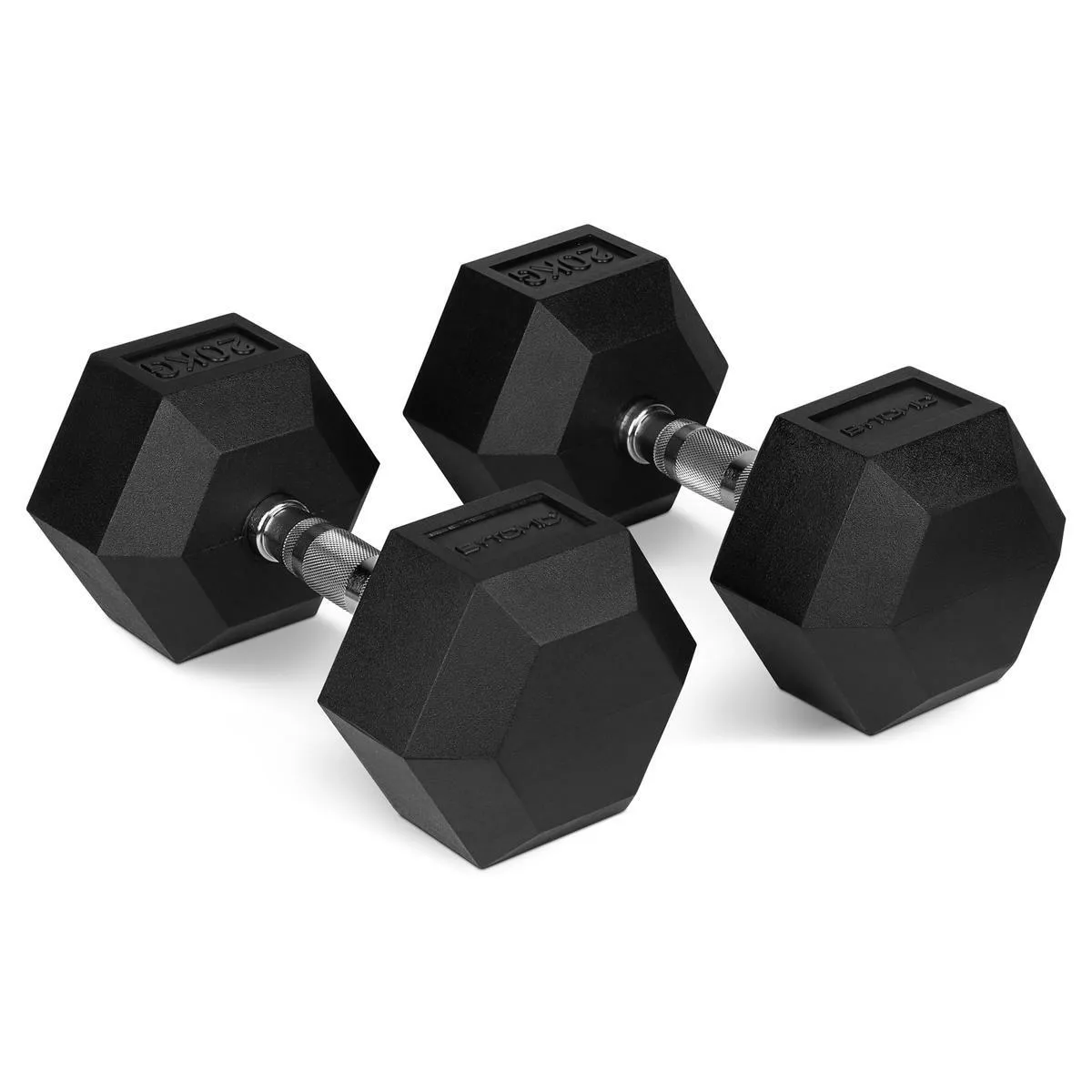 Bytomic Rubber 20kg Hexagon Dumbbell Set Black