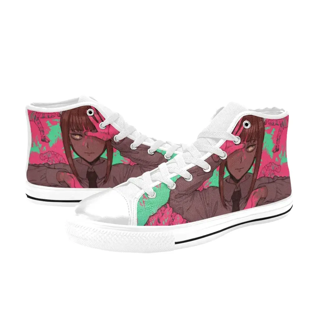 Chainsaw Man Makima Contract Devil Shoes High Top Sneakers for Kids and Adults