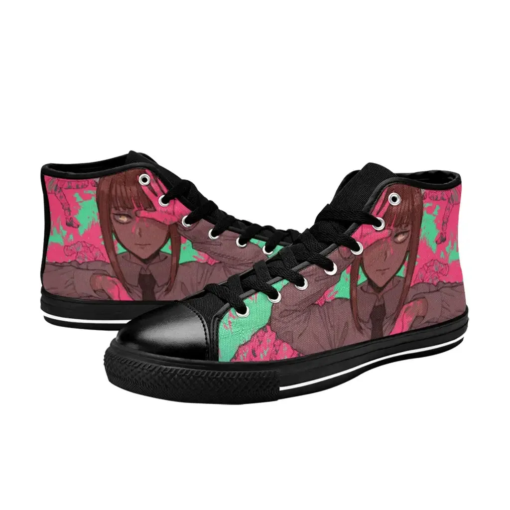 Chainsaw Man Makima Contract Devil Shoes High Top Sneakers for Kids and Adults