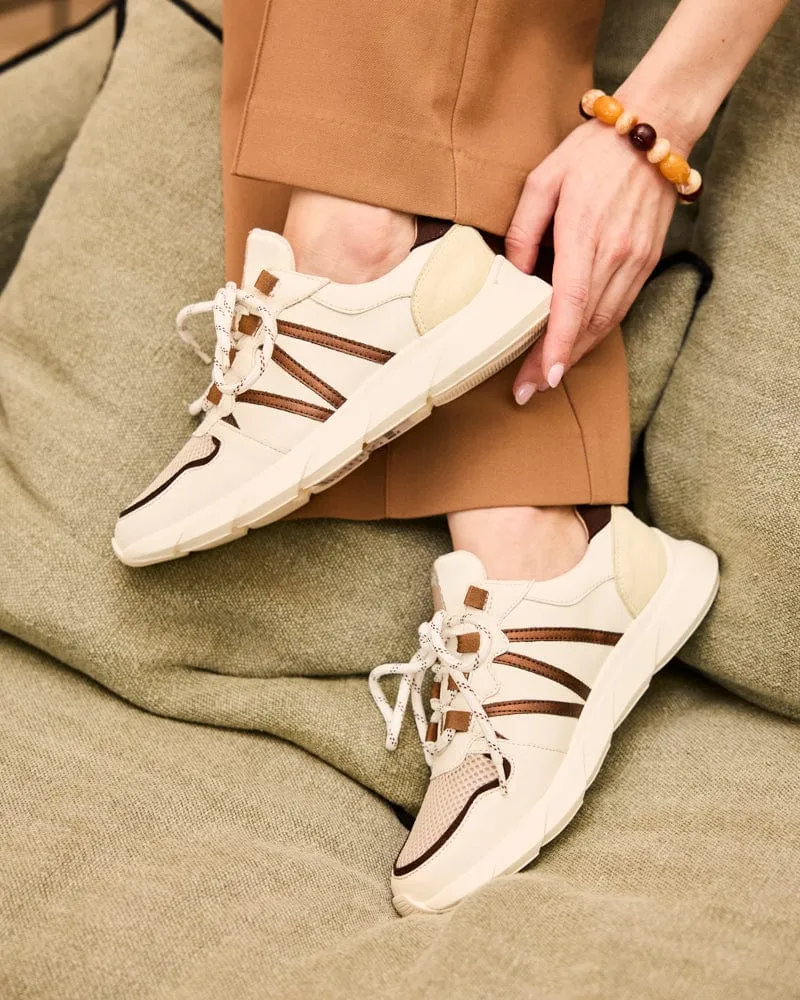 Chamois Recycled Vegan Leather Sneakers | Cappuccino