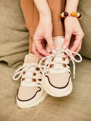 Chamois Recycled Vegan Leather Sneakers | Cappuccino
