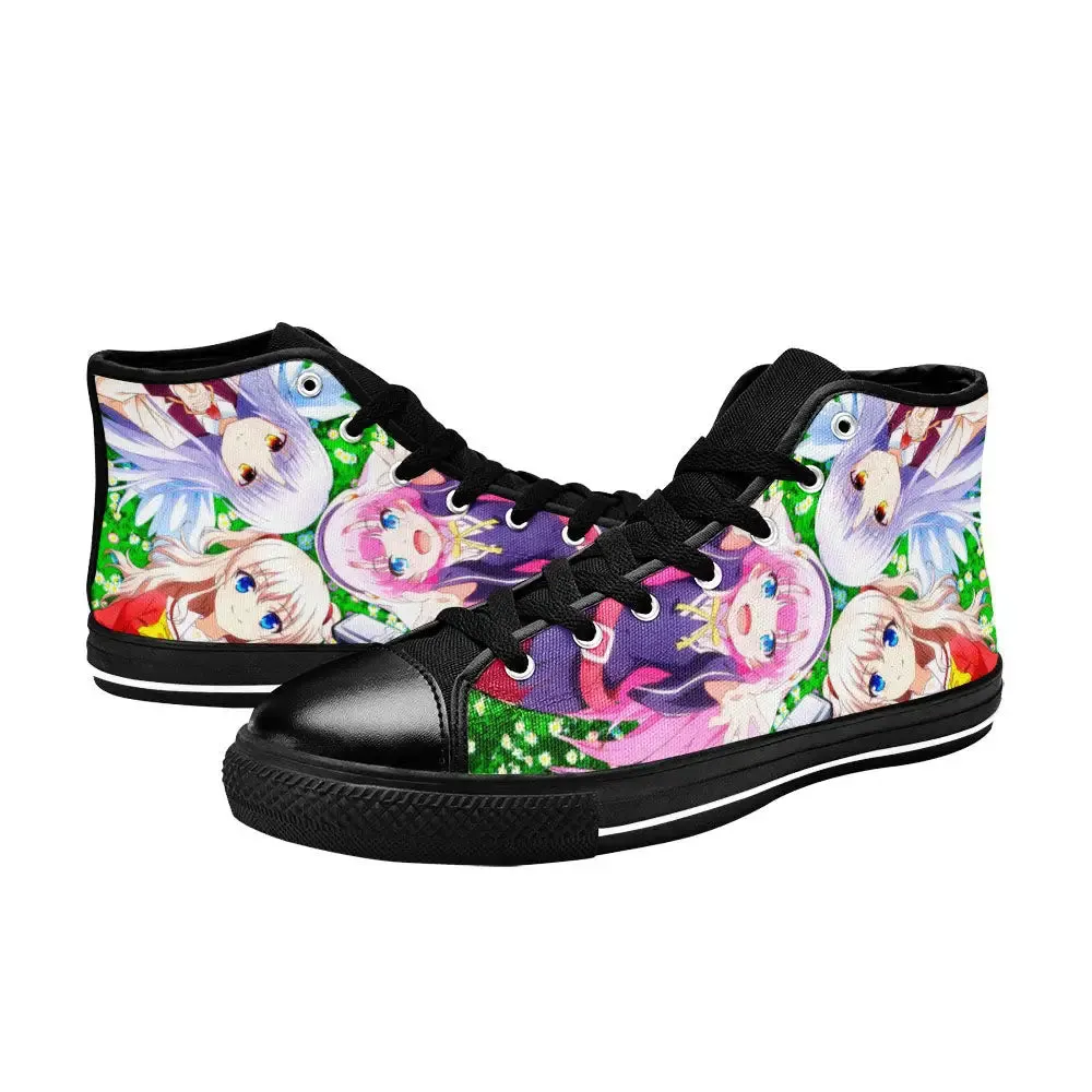 Charlotte Angel Beats Shoes High Top Sneakers for Kids and Adults