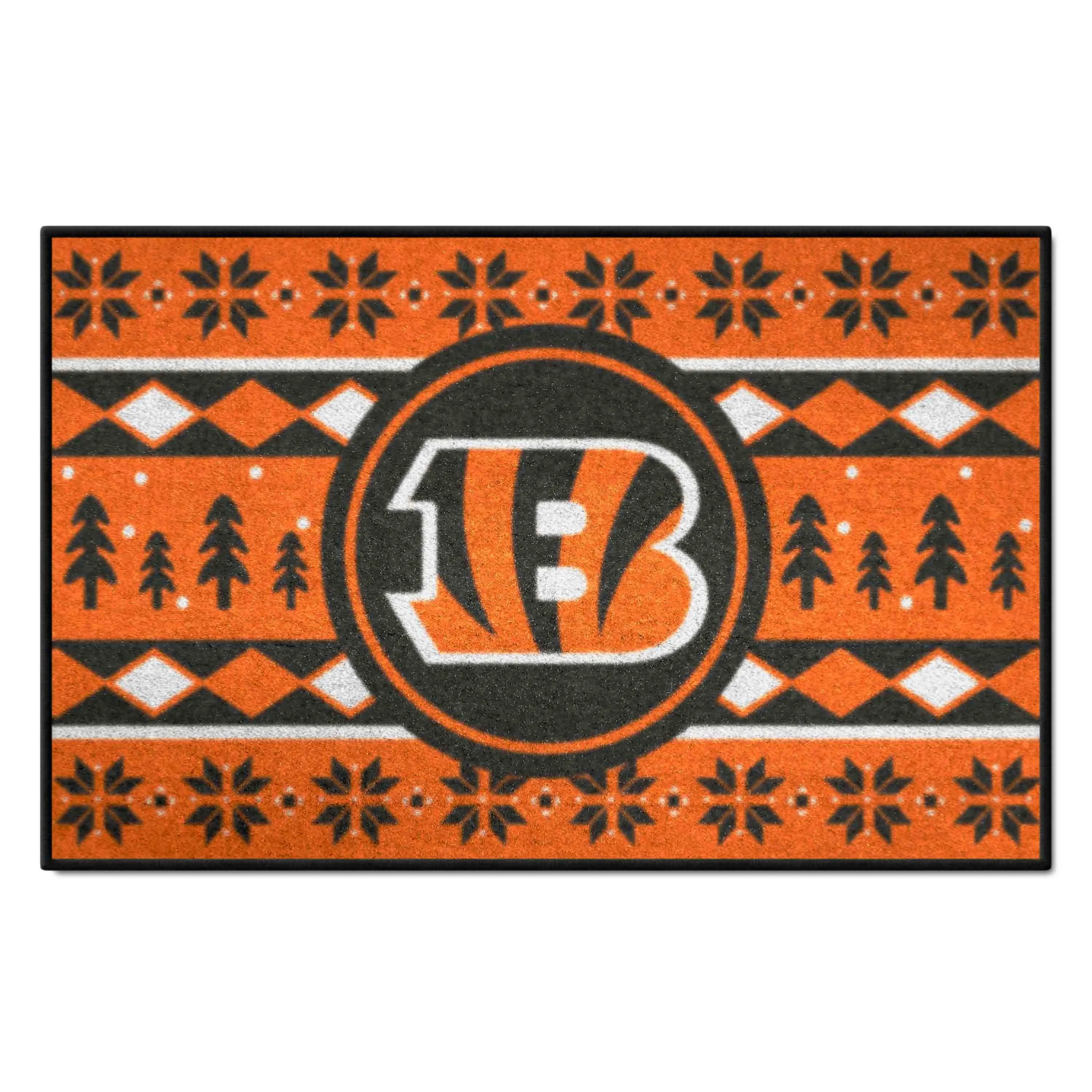 Cincinnati Bengals Holiday Sweater Starter Mat Accent Rug - 19in. x 30in.