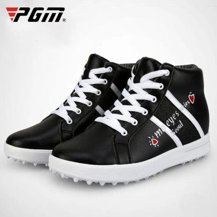 Elevated Microfiber Leather High-Top Sneakers for Women by PGM Golf