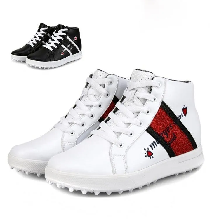 Elevated Microfiber Leather High-Top Sneakers for Women by PGM Golf