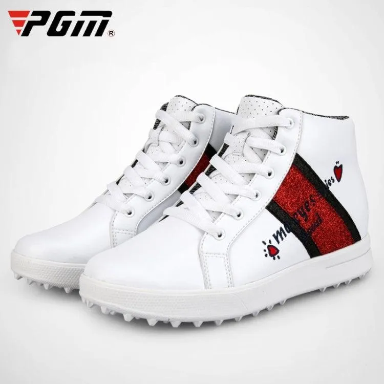 Elevated Microfiber Leather High-Top Sneakers for Women by PGM Golf