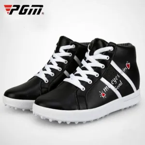 Elevated Microfiber Leather High-Top Sneakers for Women by PGM Golf