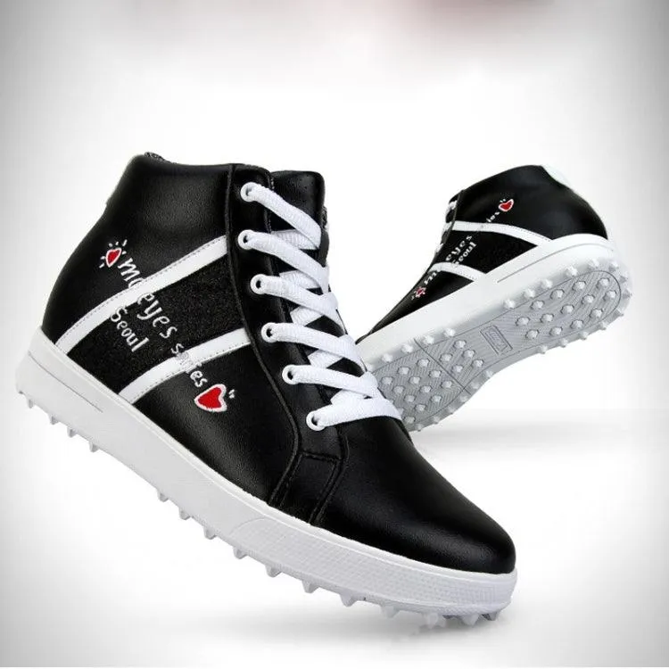 Elevated Microfiber Leather High-Top Sneakers for Women by PGM Golf