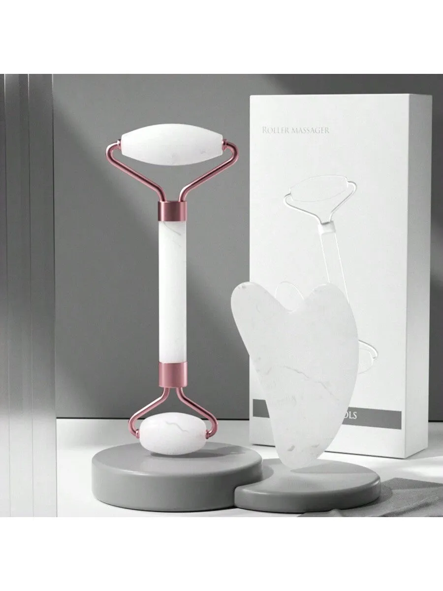 Gua Sha Facial Massage Tools, Rose Quartz Face Roller, Jade Roller ForFace