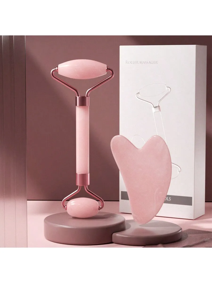 Gua Sha Facial Massage Tools, Rose Quartz Face Roller, Jade Roller ForFace