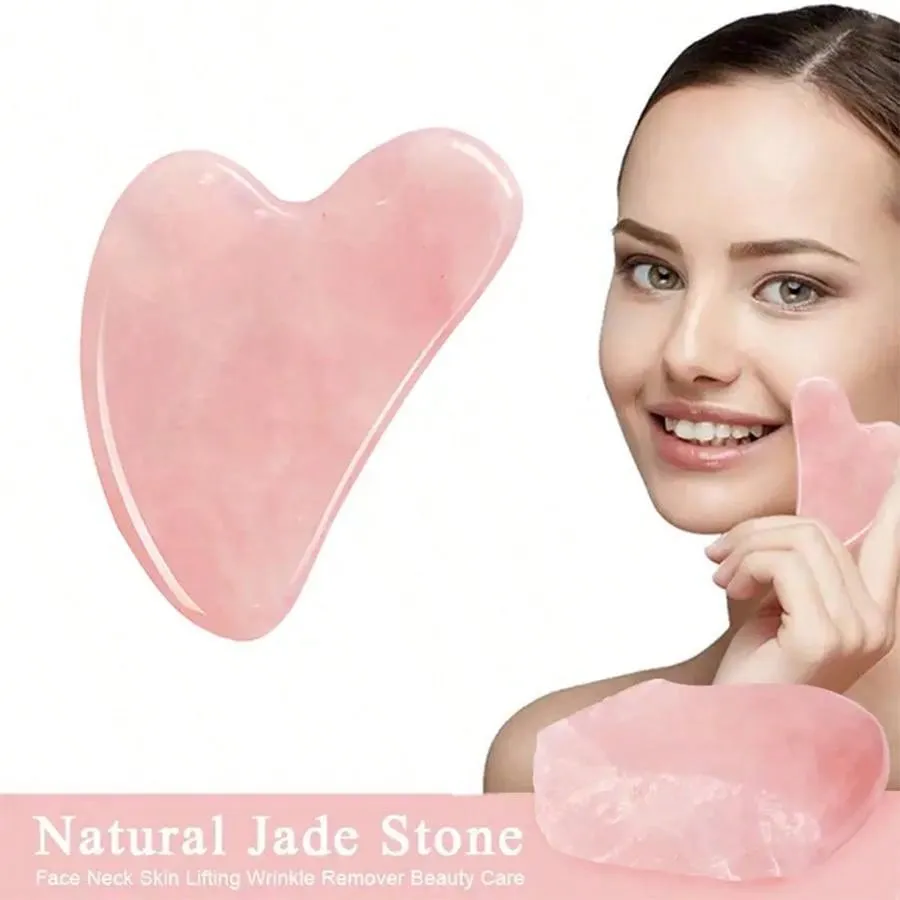 Gua Sha Facial Massage Tools, Rose Quartz Face Roller, Jade Roller ForFace