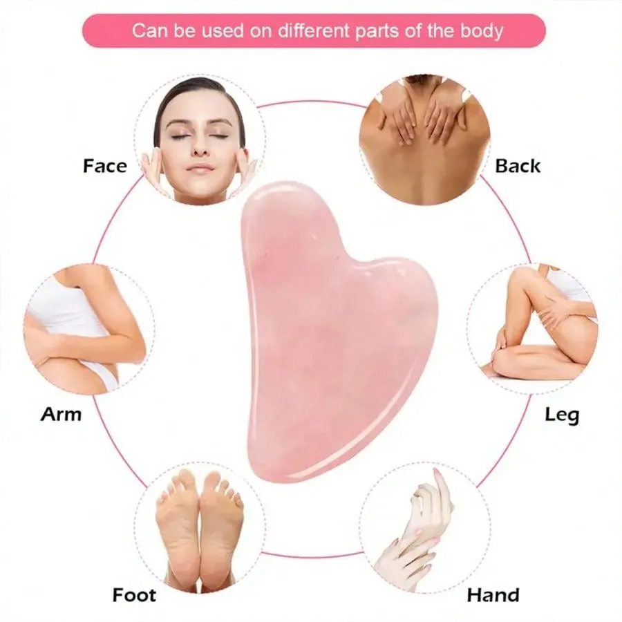 Gua Sha Facial Massage Tools, Rose Quartz Face Roller, Jade Roller ForFace