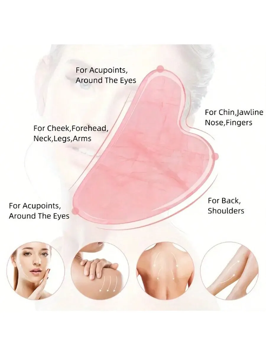 Gua Sha Facial Massage Tools, Rose Quartz Face Roller, Jade Roller ForFace