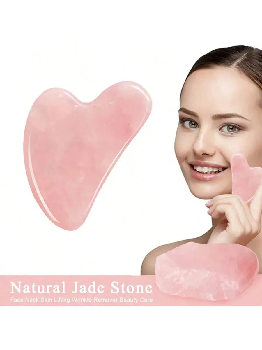 Gua Sha Facial Massage Tools, Rose Quartz Face Roller, Jade Roller ForFace