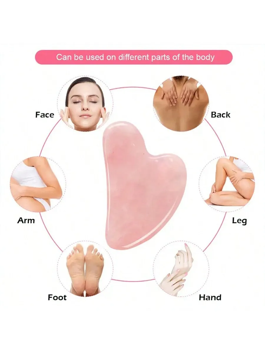 Gua Sha Facial Massage Tools, Rose Quartz Face Roller, Jade Roller ForFace