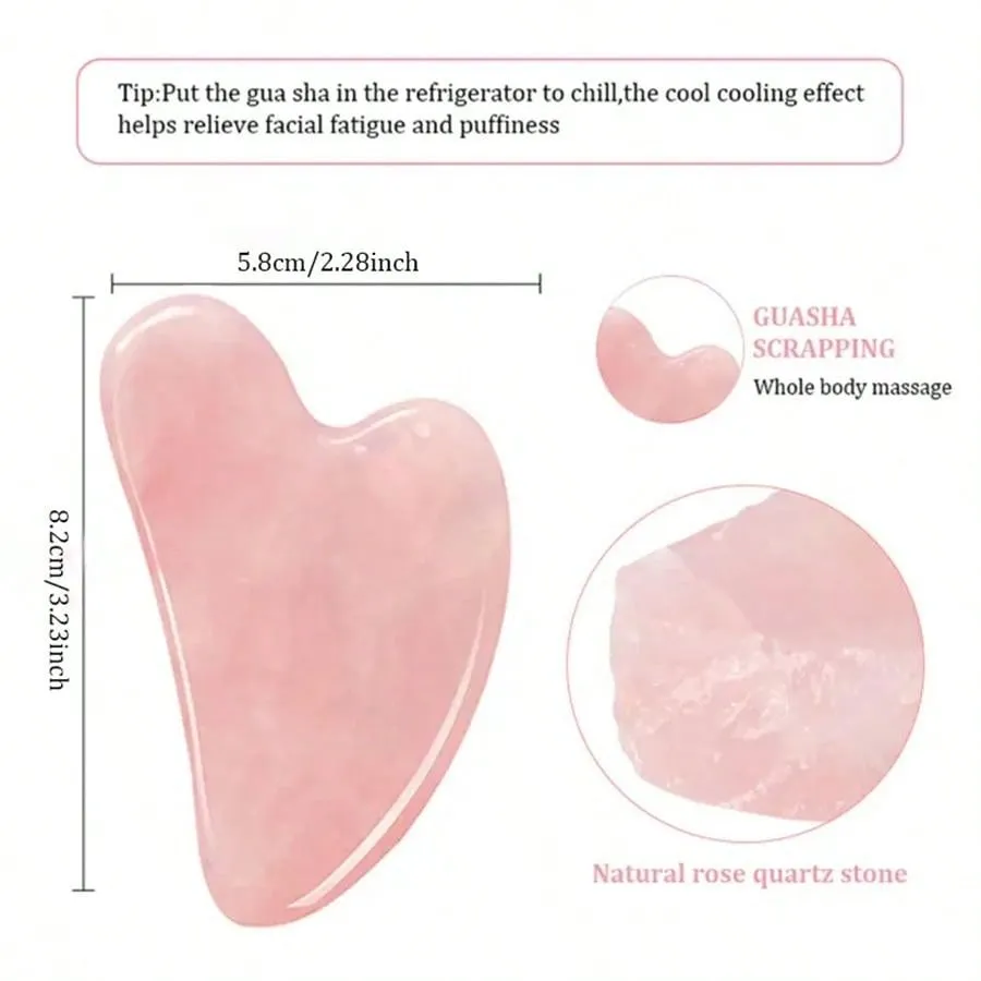 Gua Sha Facial Massage Tools, Rose Quartz Face Roller, Jade Roller ForFace