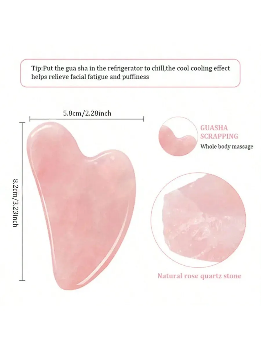 Gua Sha Facial Massage Tools, Rose Quartz Face Roller, Jade Roller ForFace