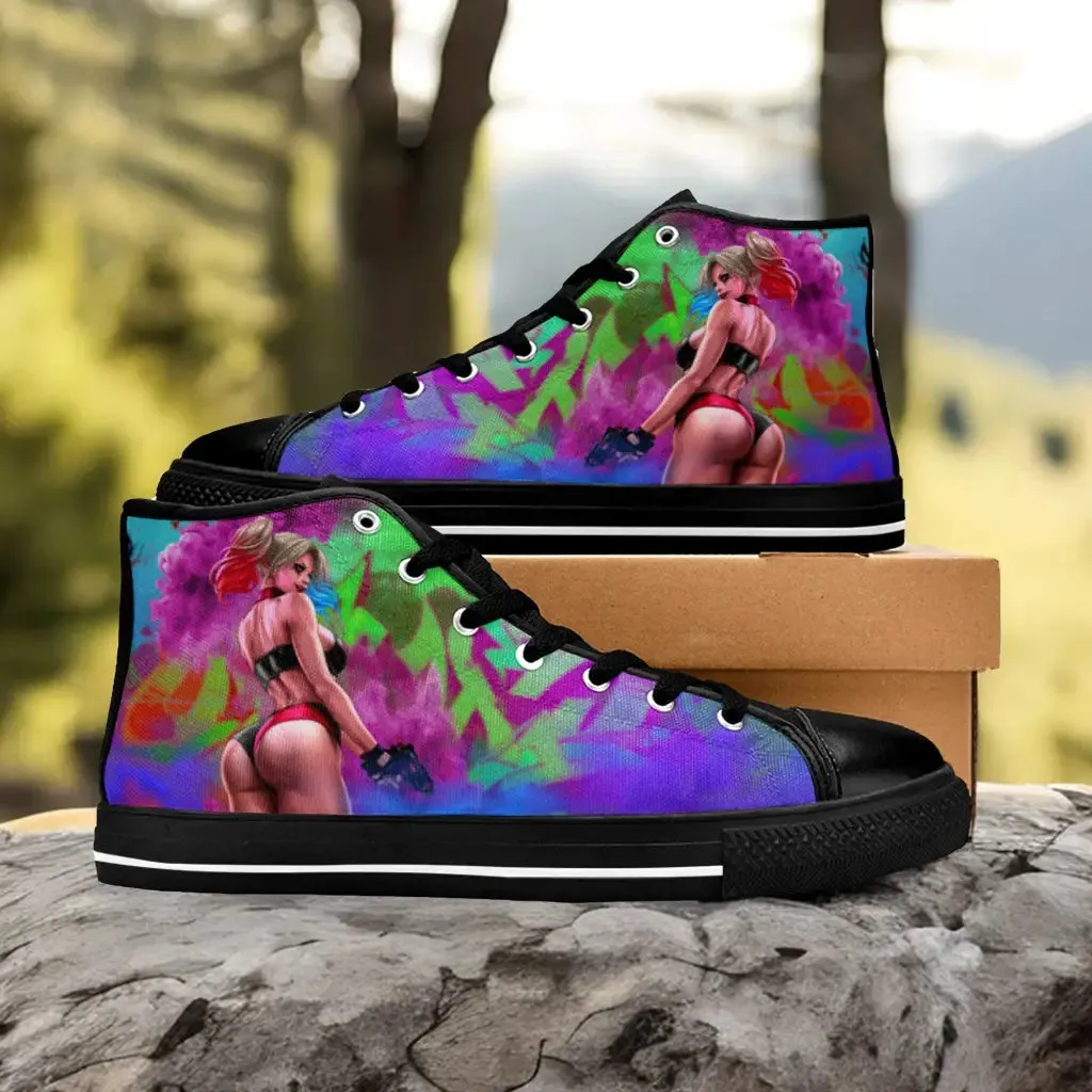 Harley Quinn Joker Shoes High Top Sneakers for Kids and Adults