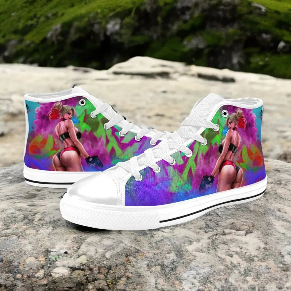 Harley Quinn Joker Shoes High Top Sneakers for Kids and Adults