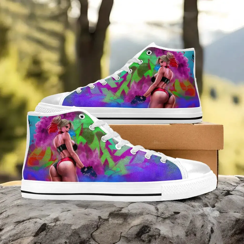 Harley Quinn Joker Shoes High Top Sneakers for Kids and Adults