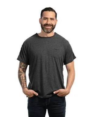 MAI Post Shoulder Surgery Shirts | Chemo Clothing | Short Sleeve Shirt Men Charcoal