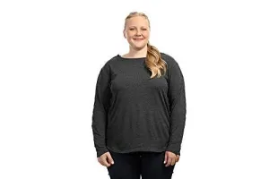 MAI Post Shoulder Surgery Shirts | Chemo Clothing | Women Long Sleeve Shirt | Easy Snaps on Shirt Sides and Full Arm Opening | Soft Fabric | Dialysis Clothing Heather Charcoal | Adaptive Clothing