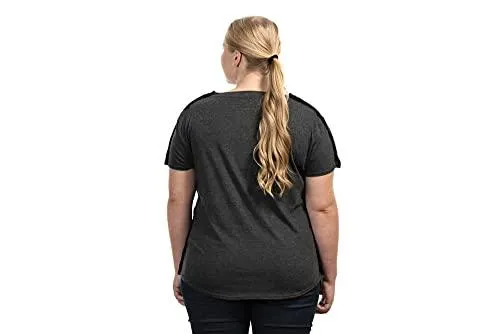 MAI Post Shoulder Surgery Shirts | Chemo Clothing | Women Short Sleeve Shirt | Easy Snaps on Shirt Sides and Full Arm Opening | Soft Fabric | Dialysis Clothing Heather Charcoal | Adaptive Clothing