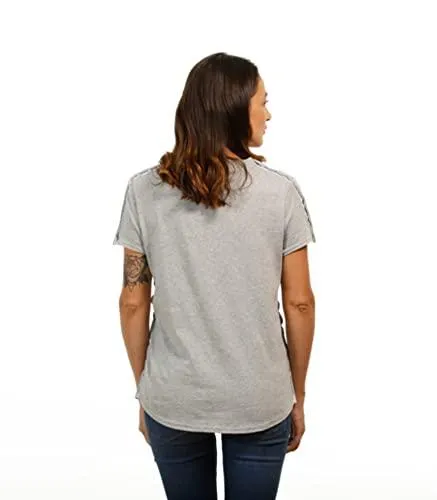MAI Post Shoulder Surgery Shirts | Chemo Clothing | Women Short Sleeve Shirt | Easy Snaps on Shirt Sides and Full Arm Opening | Soft Fabric | Dialysis Clothing Heather Gray | Adaptive Clothing