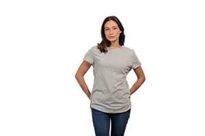 MAI Post Shoulder Surgery Shirts | Chemo Clothing | Women Short Sleeve Shirt | Easy Snaps on Shirt Sides and Full Arm Opening | Soft Fabric | Dialysis Clothing Heather Gray | Adaptive Clothing