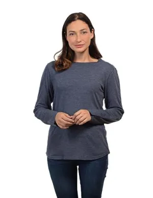 MAI Premium Post Shoulder Surgery Shirts - Easy Snaps and Full Arm Opening, Post Surgery Shirt - Women Long Sleeve Blue