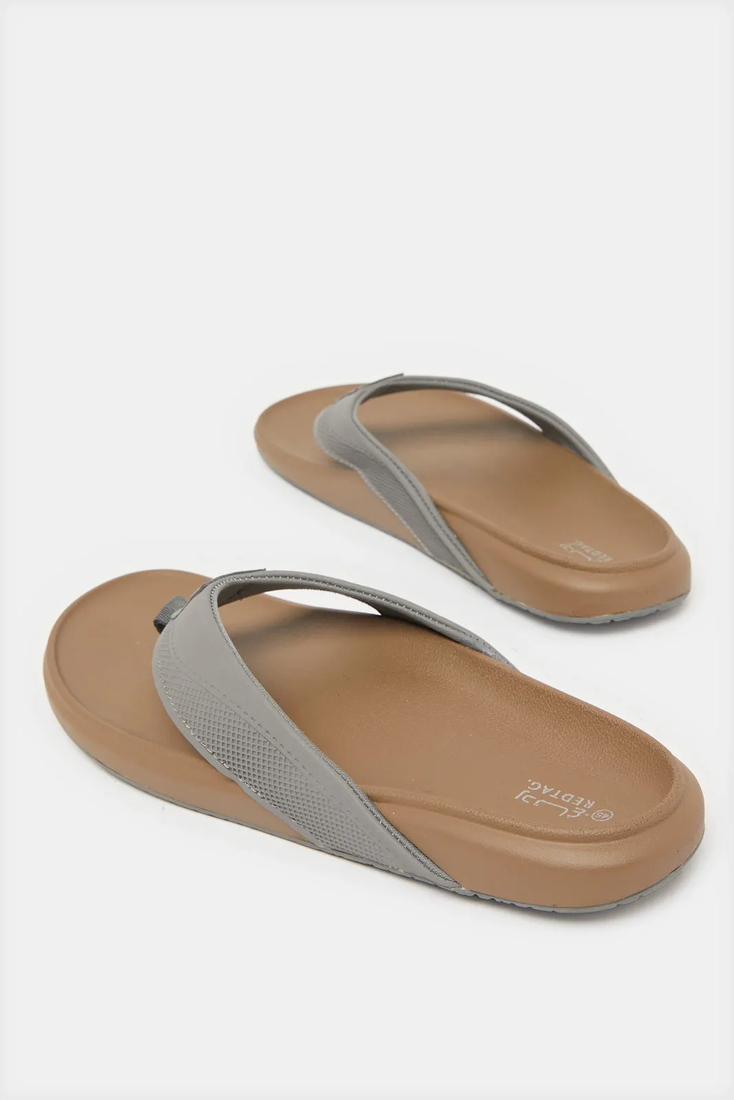 Men Grey Toe Post Sandal