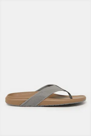 Men Grey Toe Post Sandal