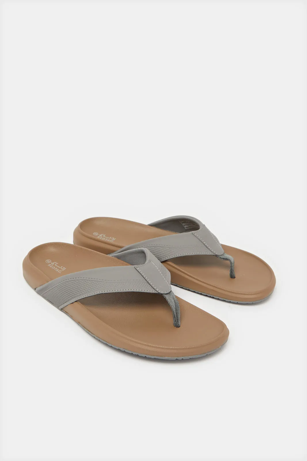 Men Grey Toe Post Sandal