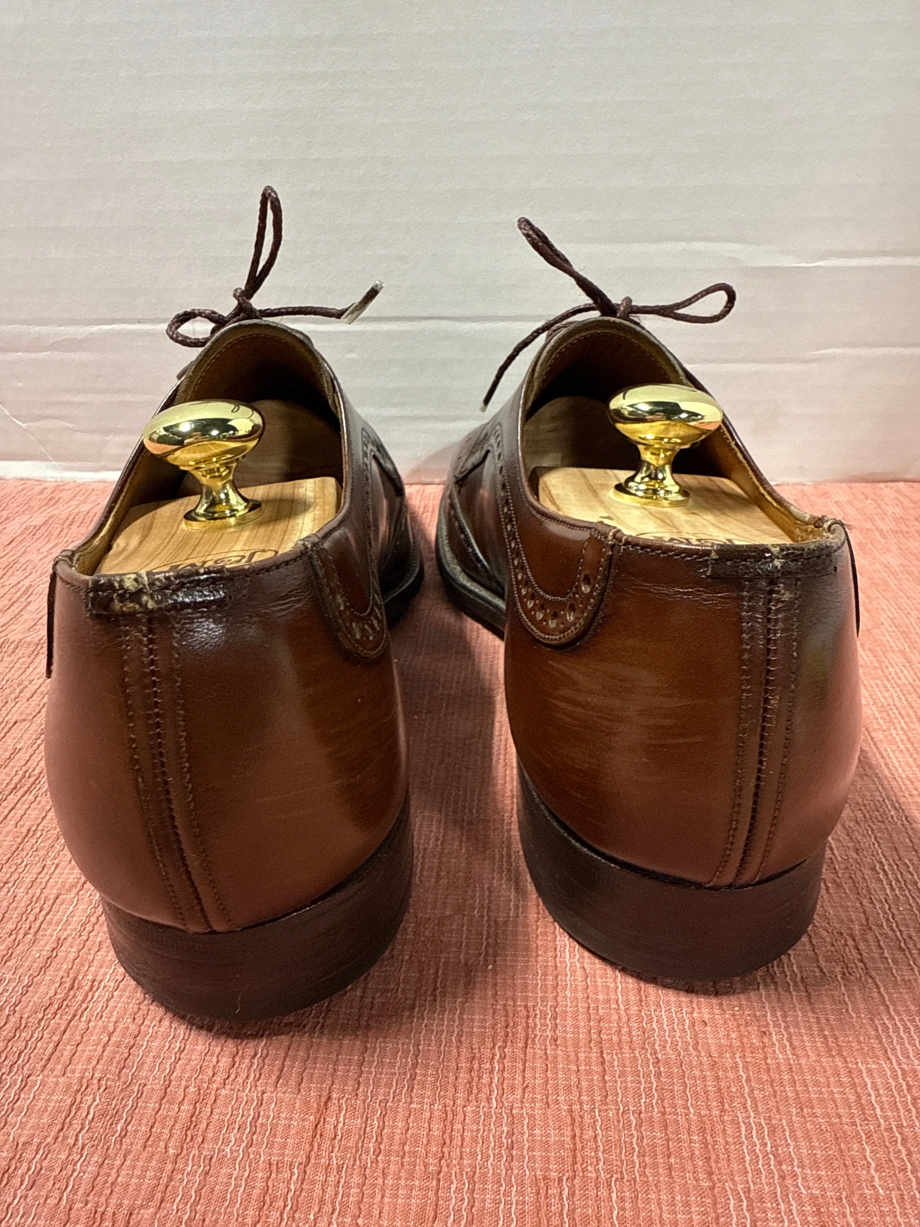 Mens Brown Lace Up Loafer Dress Shoes Size 8 1/2