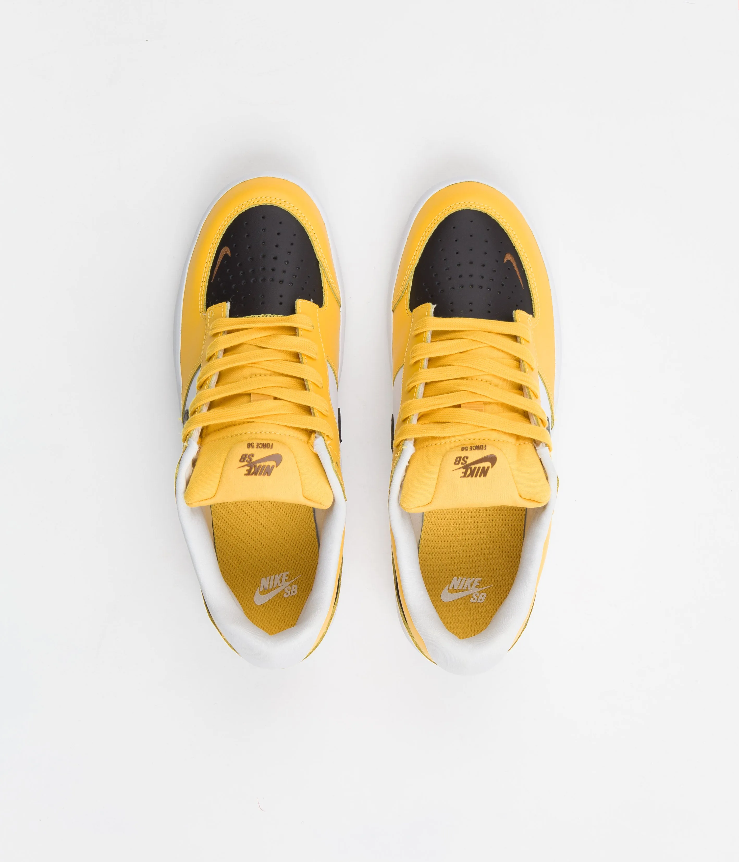 Nike SB Force 58 Premium Shoes - University Gold / Black - White - Pecan