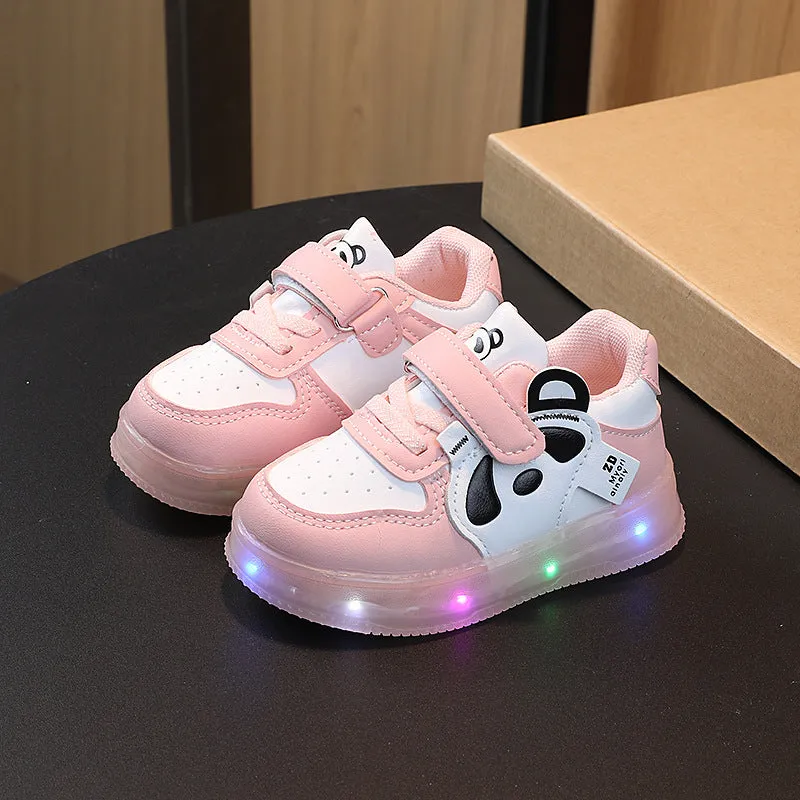 Panda Face LED Shoes - Pink