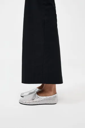 Perforated Ballet Flat - Silver