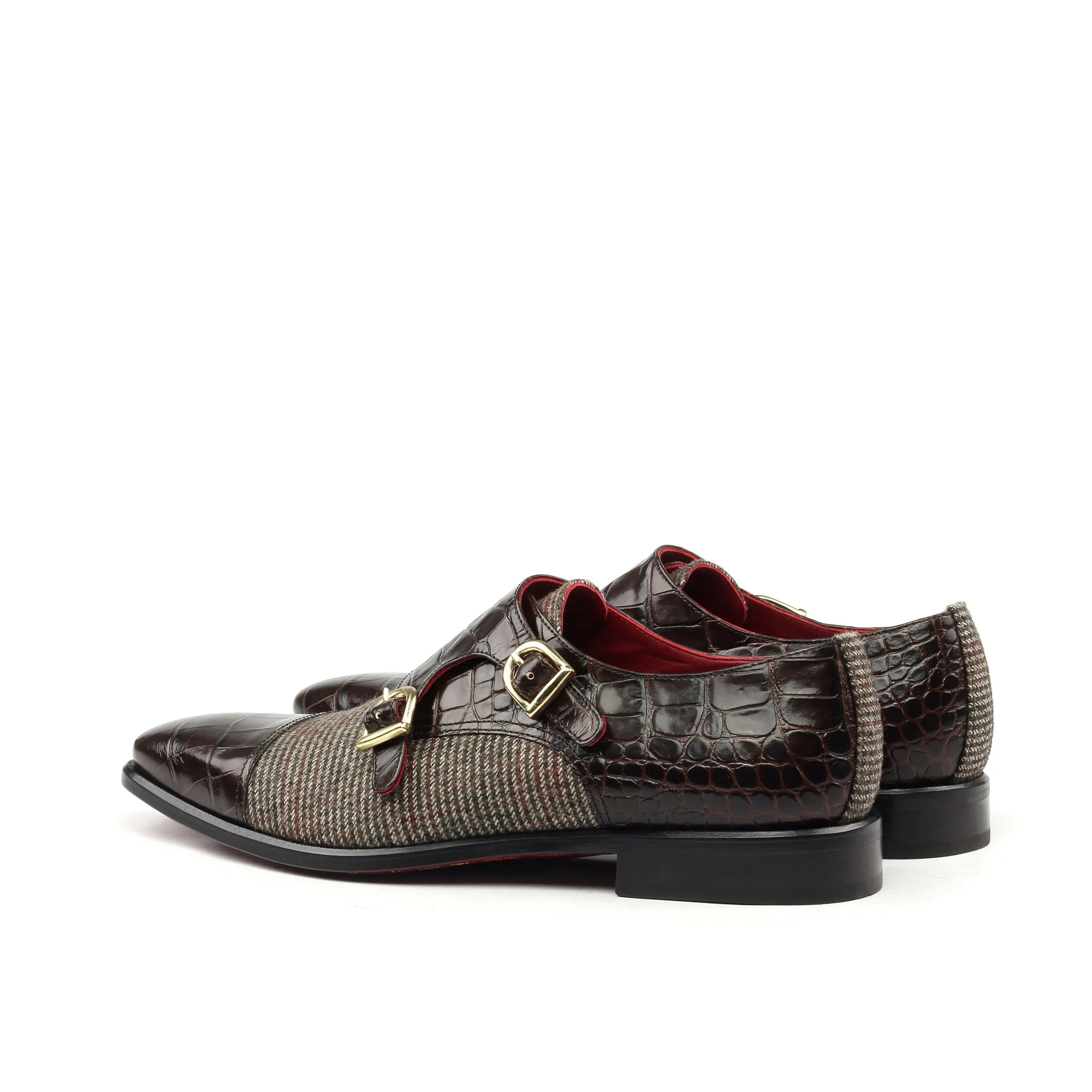 Peter Double Monk Croco Shoes