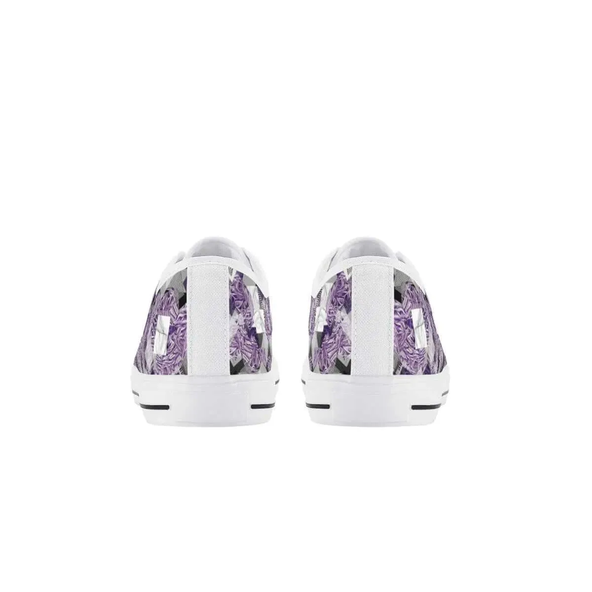 Purple White Low Top Shoes