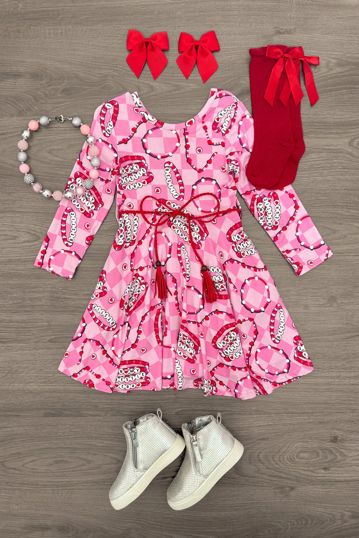 "In My Bestie Era" Pink Bamboo Bracelet Dress