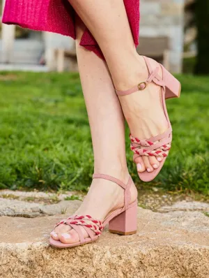 Saleccia Recycled Vegan Suede Heeled Sandals | Blush