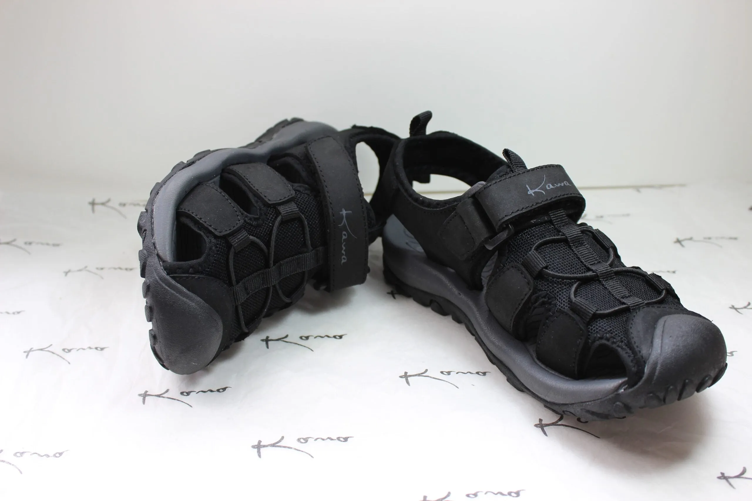 School Boys / Girls Closed Toe Protect Sandals Kawa Brand Black - B - (BS02) - F