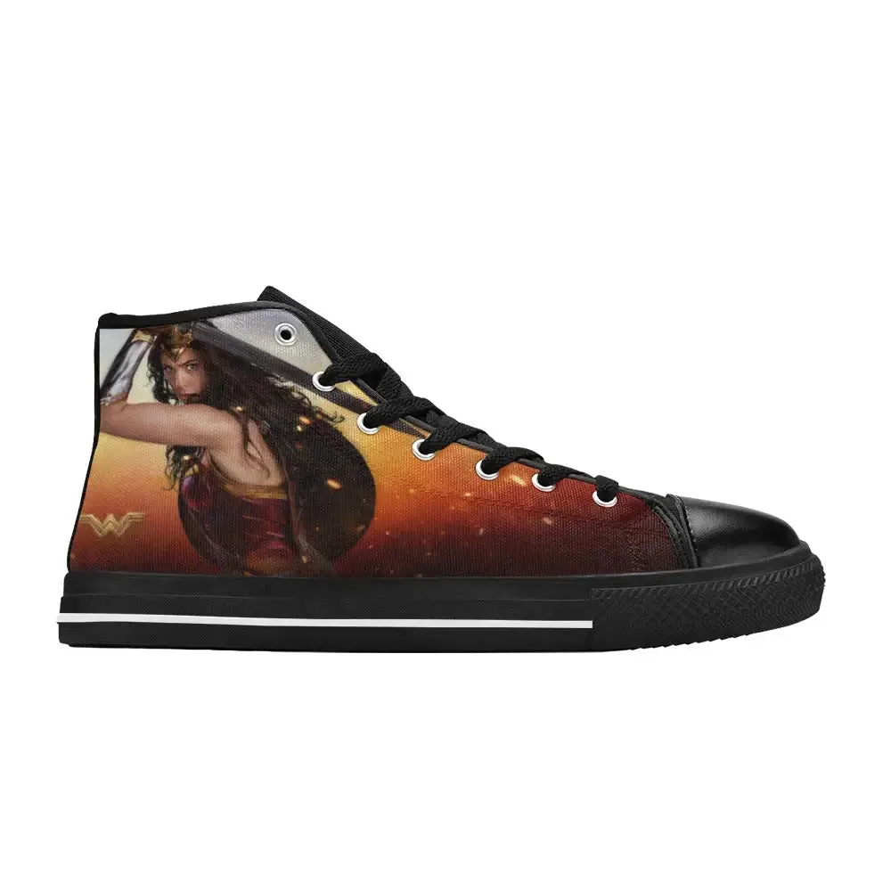Superhero Wonder Woman Shoes High Top Sneakers for Kids and Adults