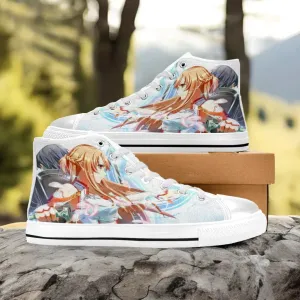 Sword Art Online Kirito Asuna Shoes High Top Sneakers for Kids and Adults