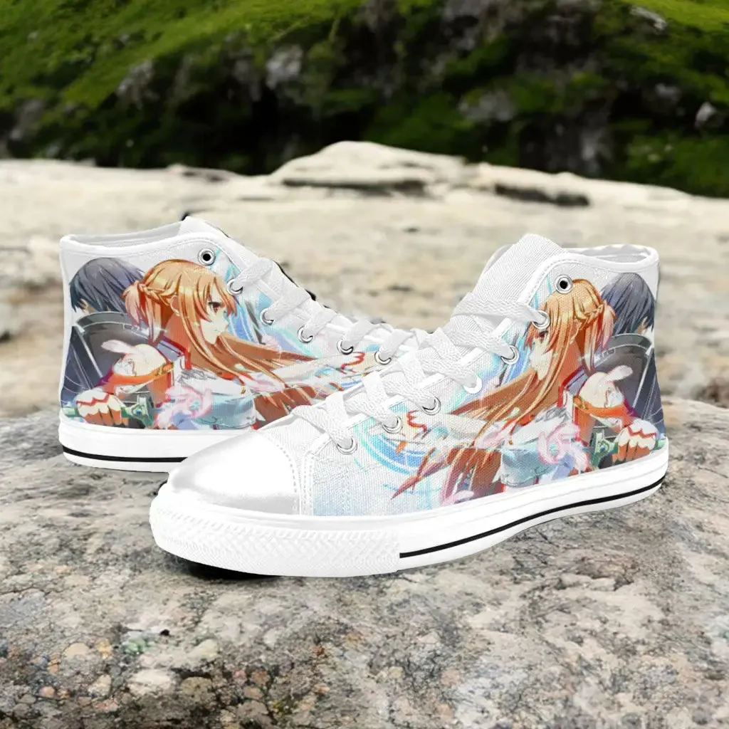 Sword Art Online Kirito Asuna Shoes High Top Sneakers for Kids and Adults
