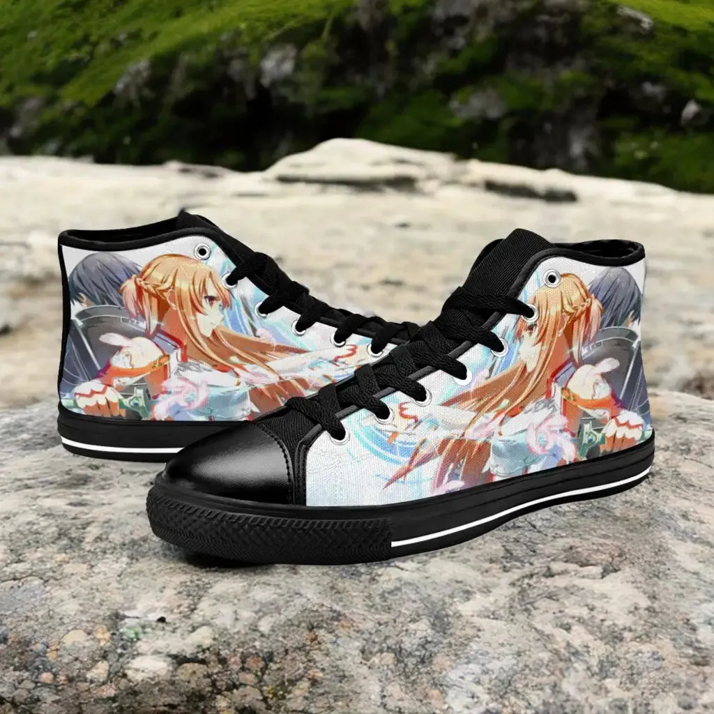 Sword Art Online Kirito Asuna Shoes High Top Sneakers for Kids and Adults