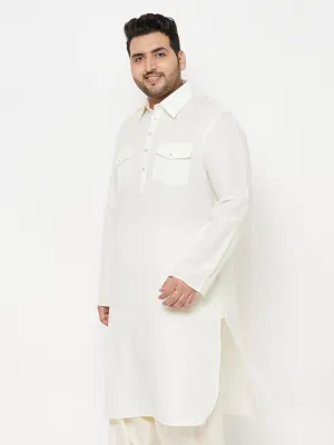 Vastramay Cream Cotton Pathani Kurta