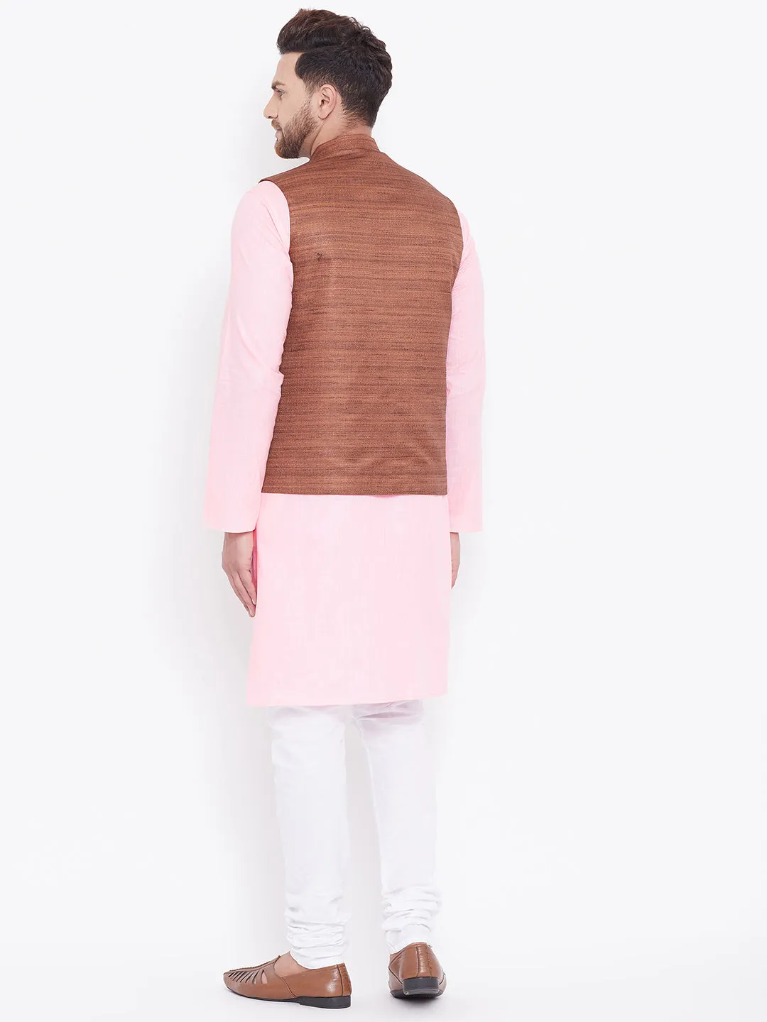 VASTRAMAY Men's Coffee Brown Kurta Set